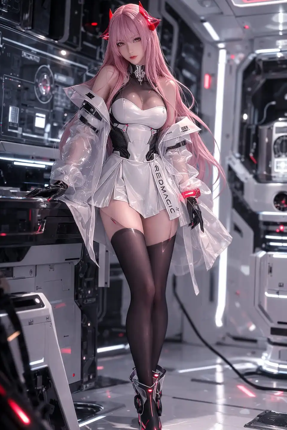 红色魔角的未来机舱少女