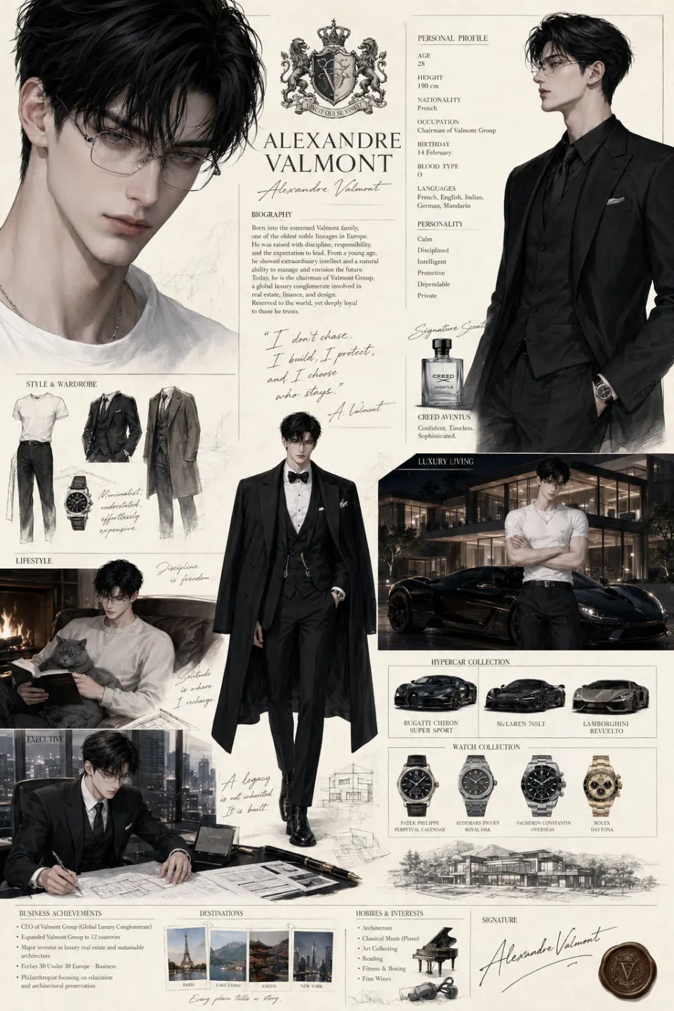 Alexandre Valmont角色设定板