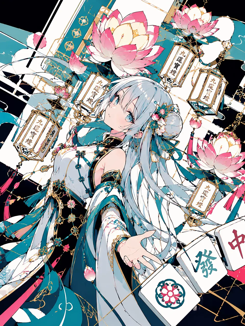 九莲宝灯·银发少女