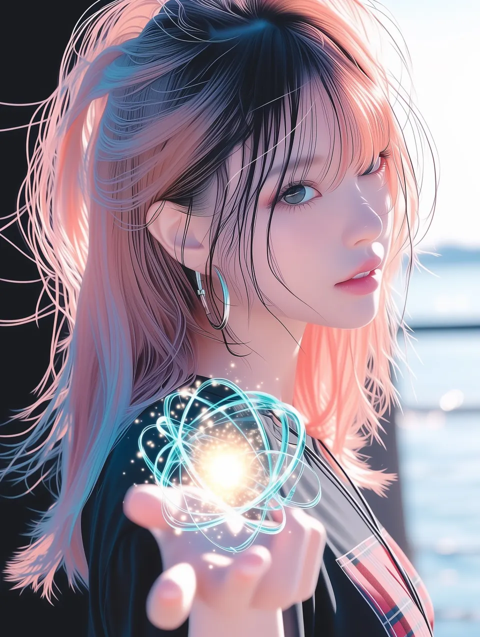 掌心原子光效少女