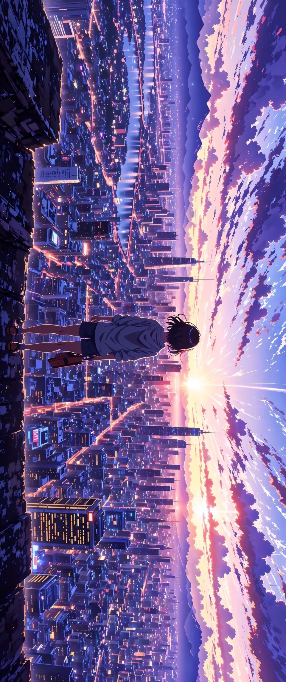 霓虹城市边缘的少年