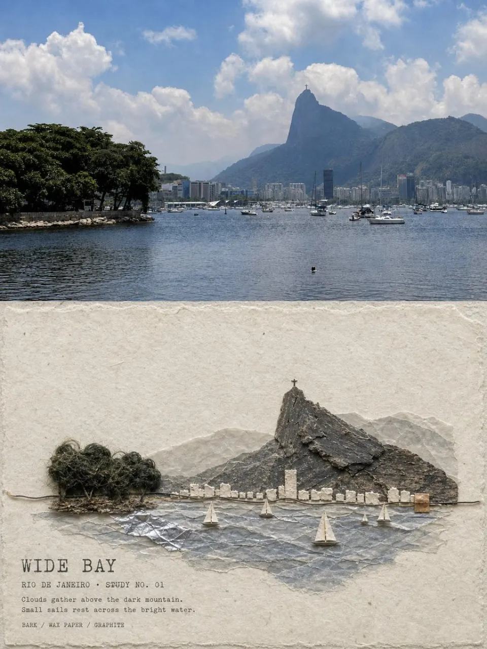 宽湾山海的纸材研究海报