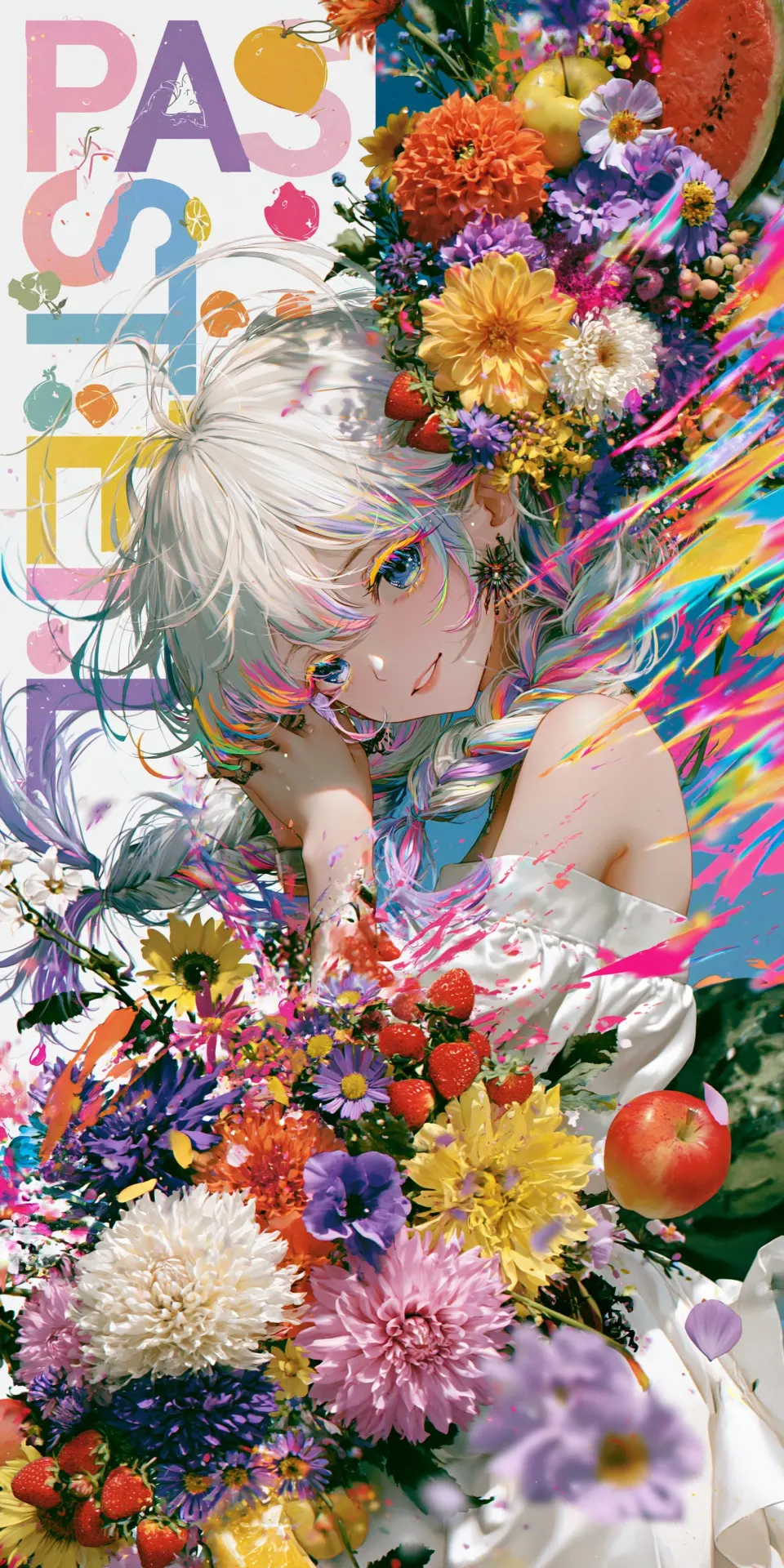 繁花与果实的彩虹少女