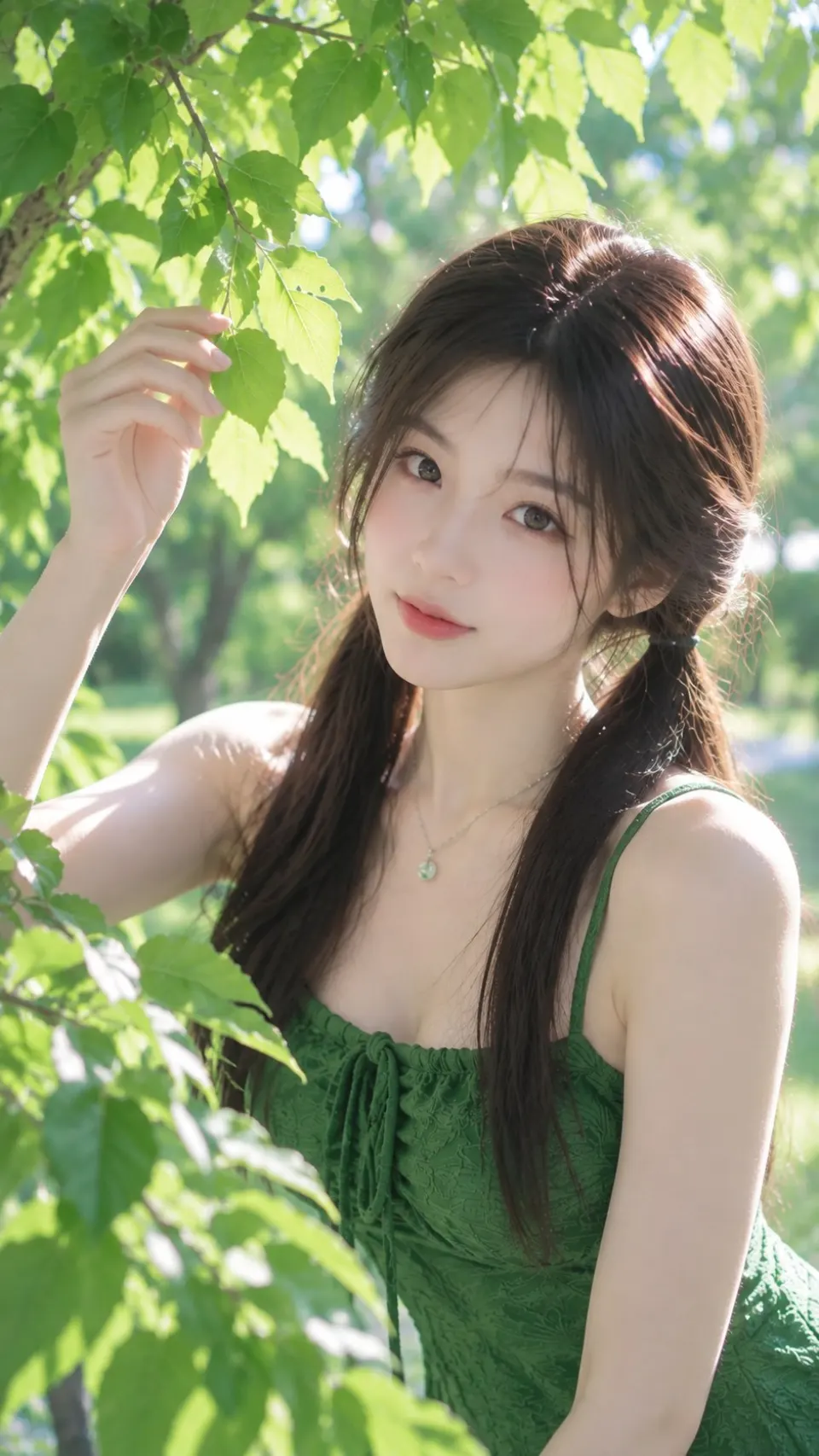 窗边黑衣女子人像