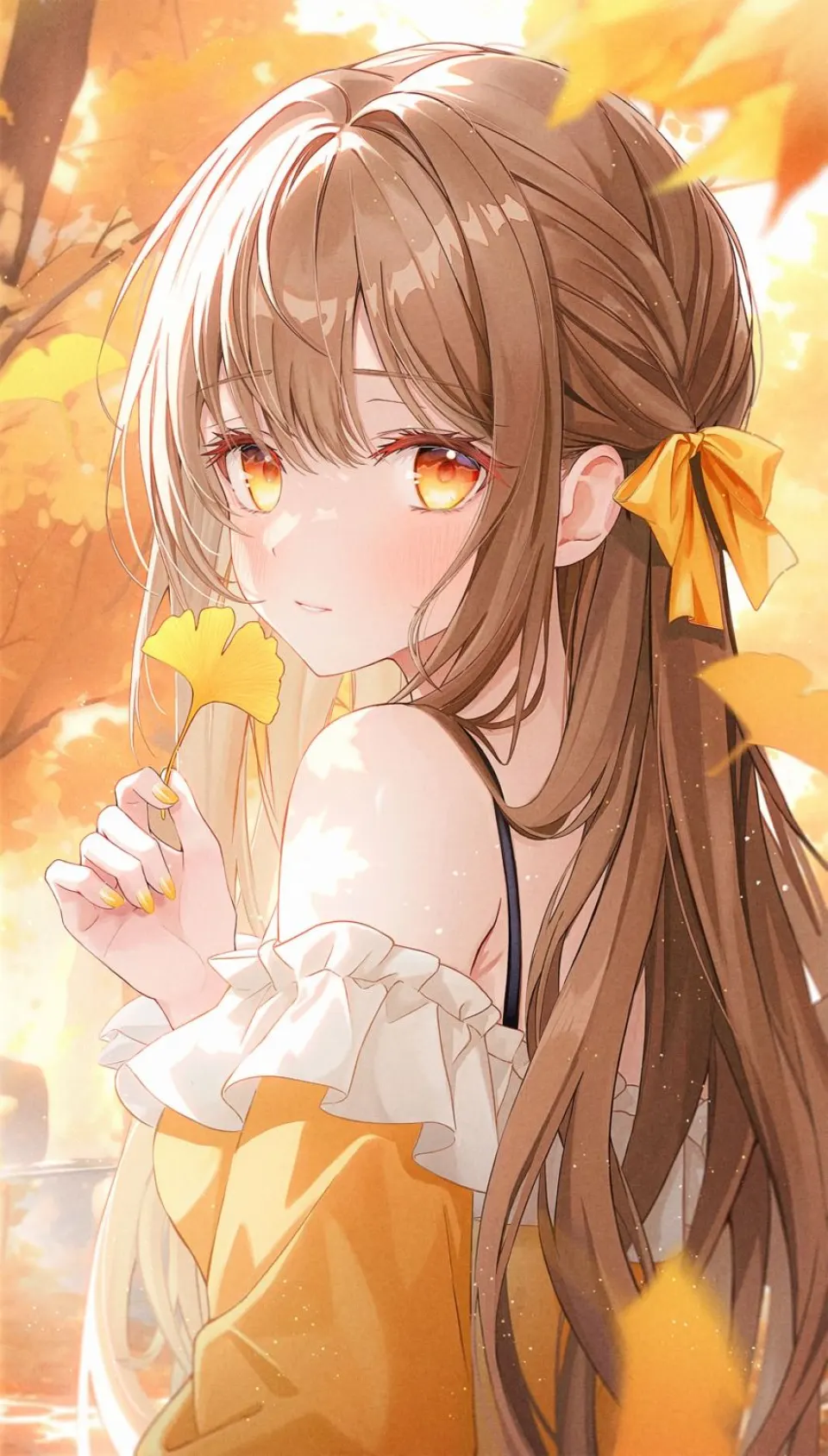 秋日银杏少女