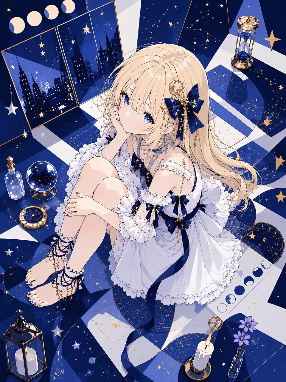 星夜洛丽塔少女与占星室