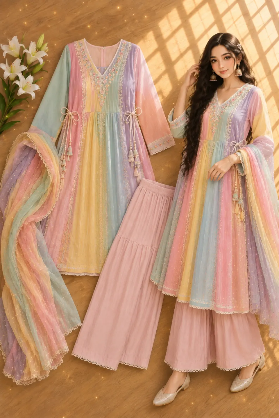 彩色轻纱服装搭配页