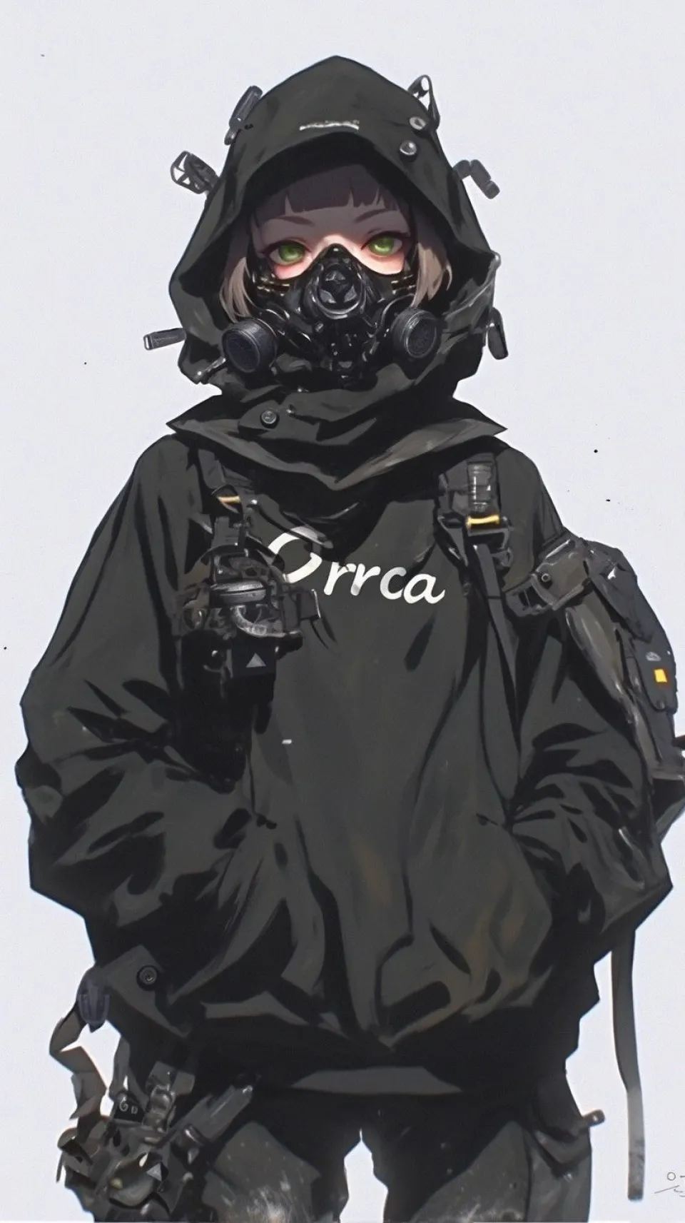 白底防毒面具侦察者