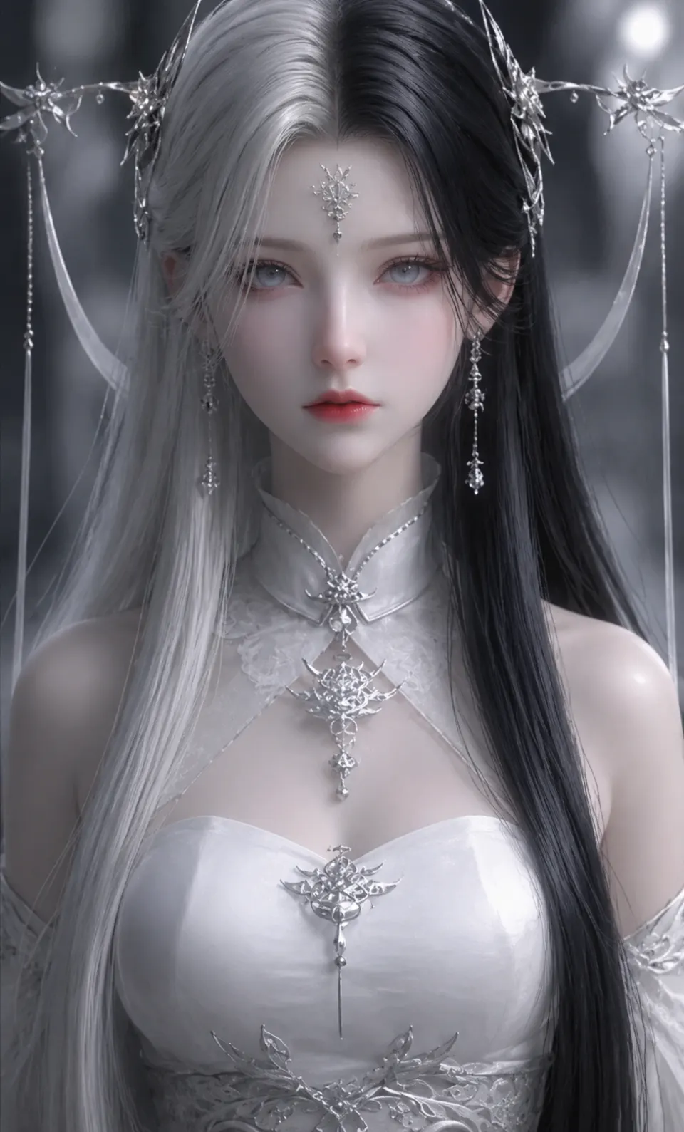 银黑双色发饰奇幻少女