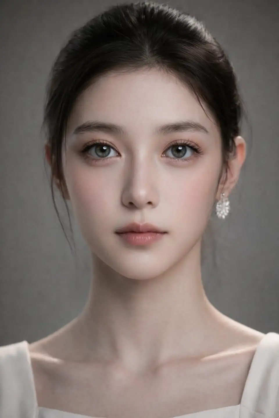 灰背景正面肖像