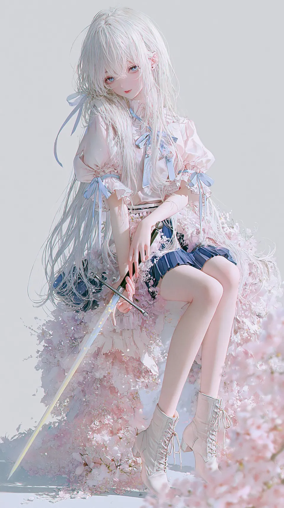 樱花与银发少女
