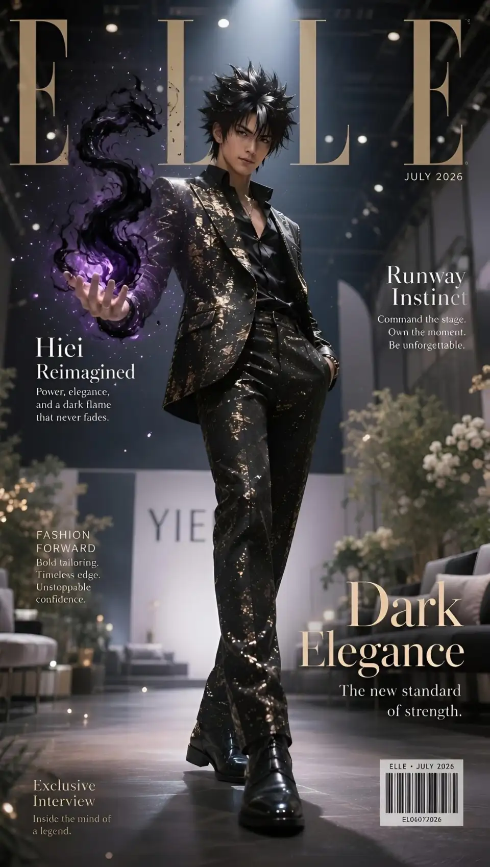 ELLE杂志封面：暗黑优雅时尚大片