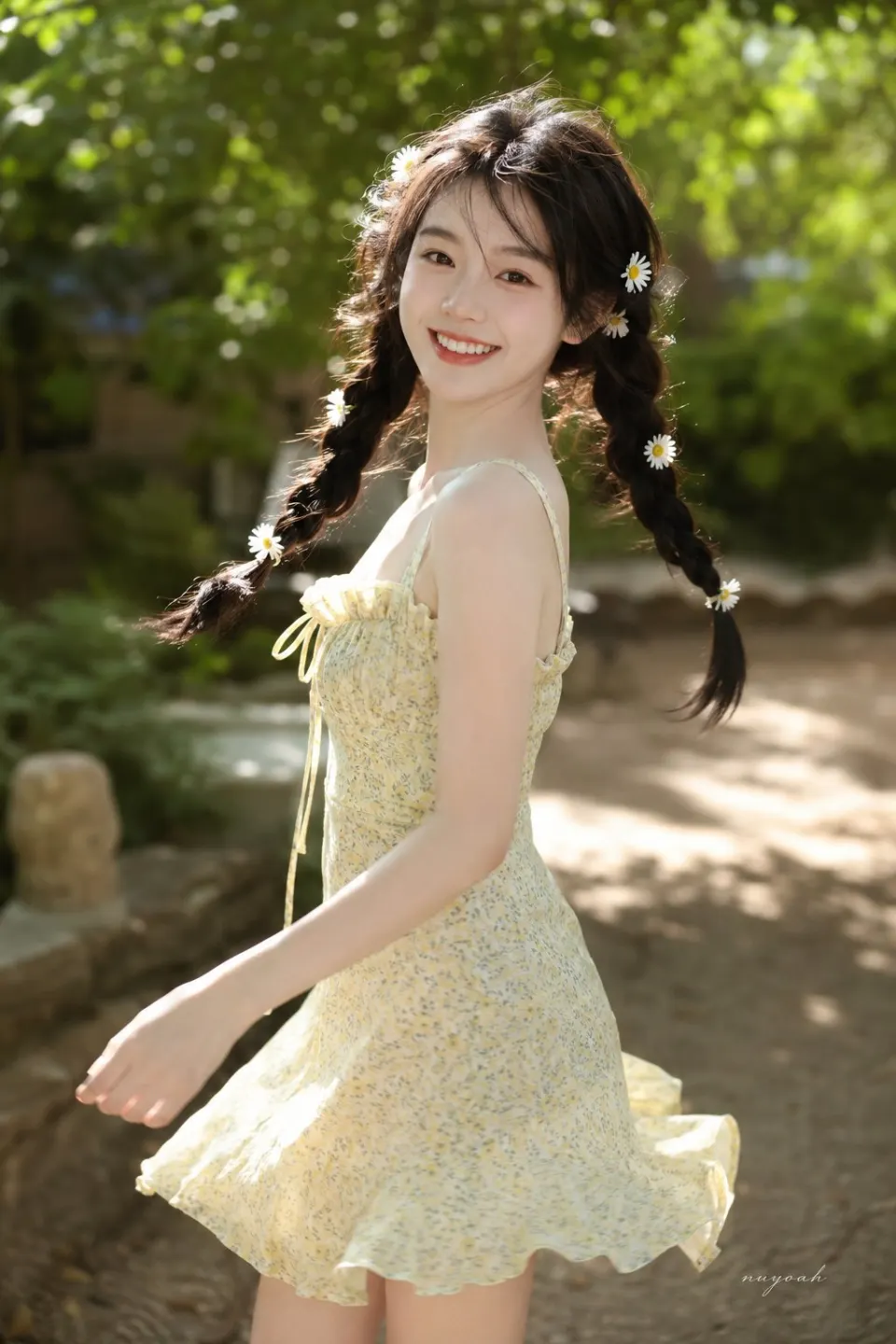 森系雏菊双马尾少女