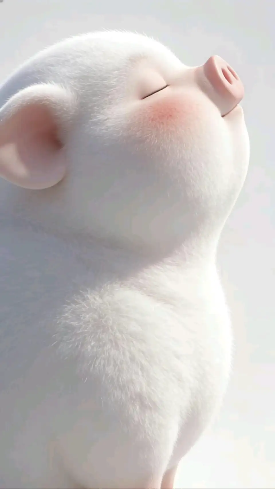 仰望晨光的小猪