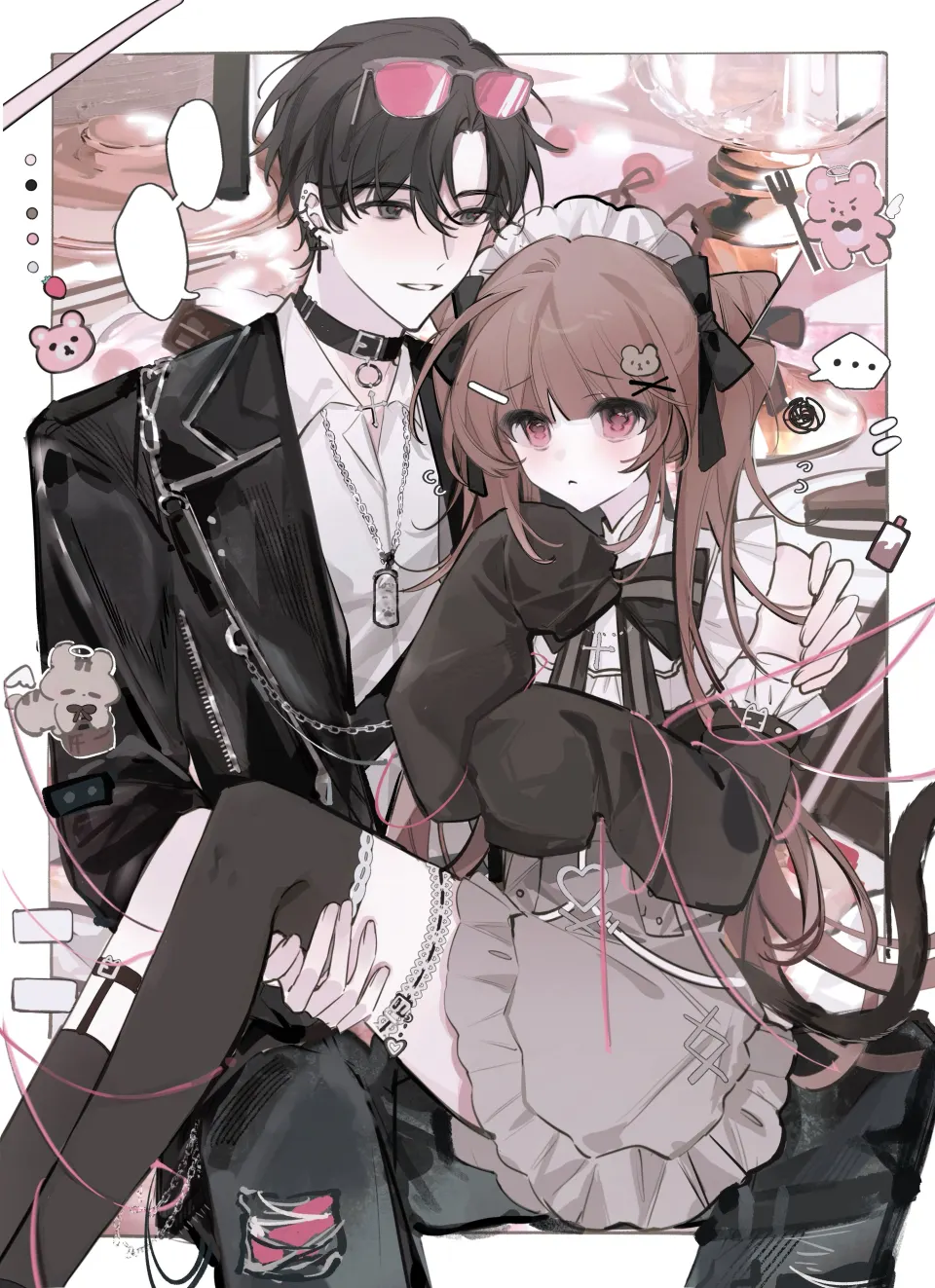 咖啡空间里的漫画双人