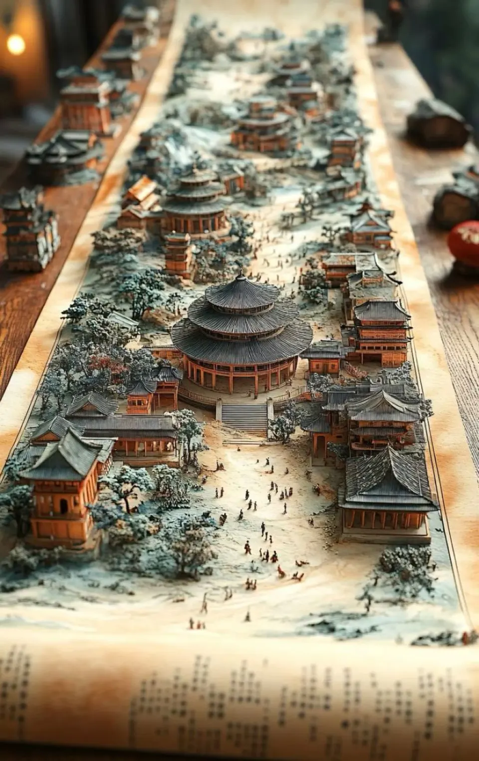 雪覆古都长卷图