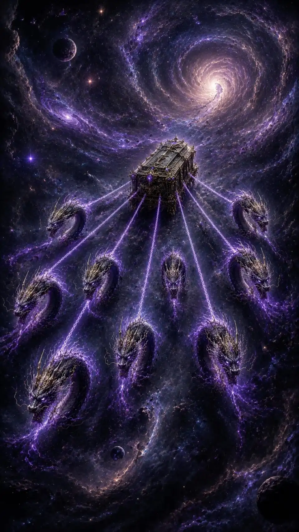 紫色星海中的九头龙棺