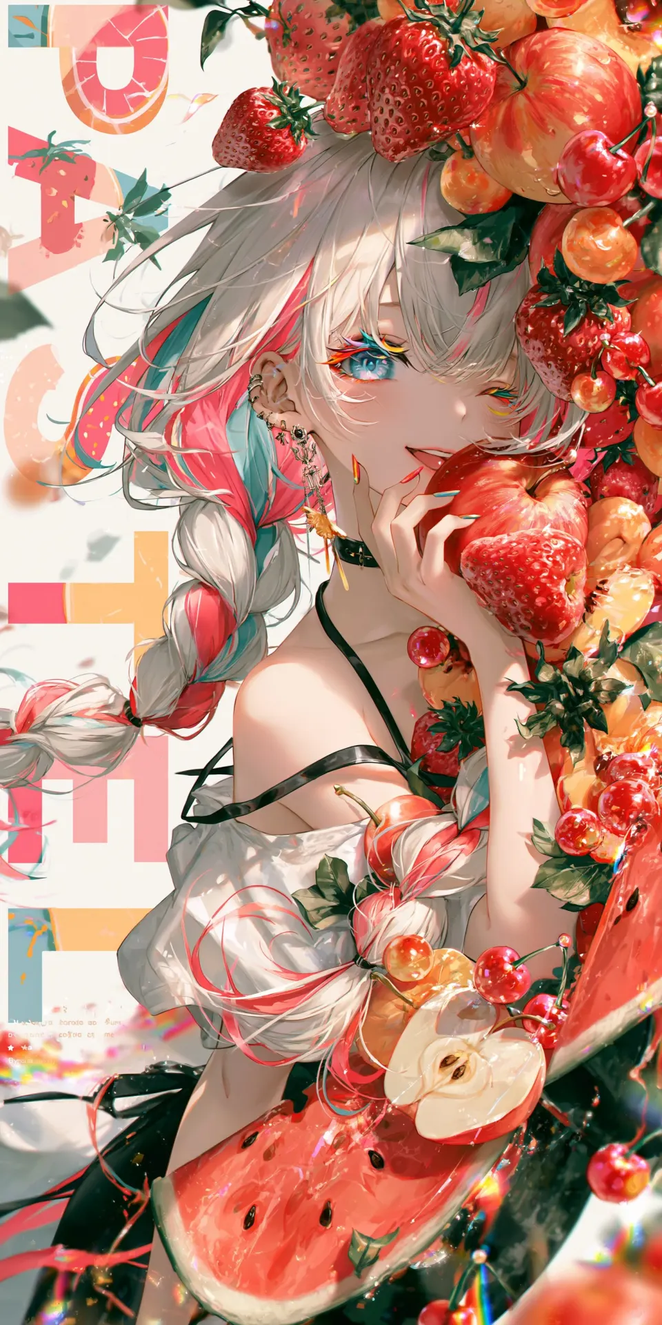 缤纷果味少女插画