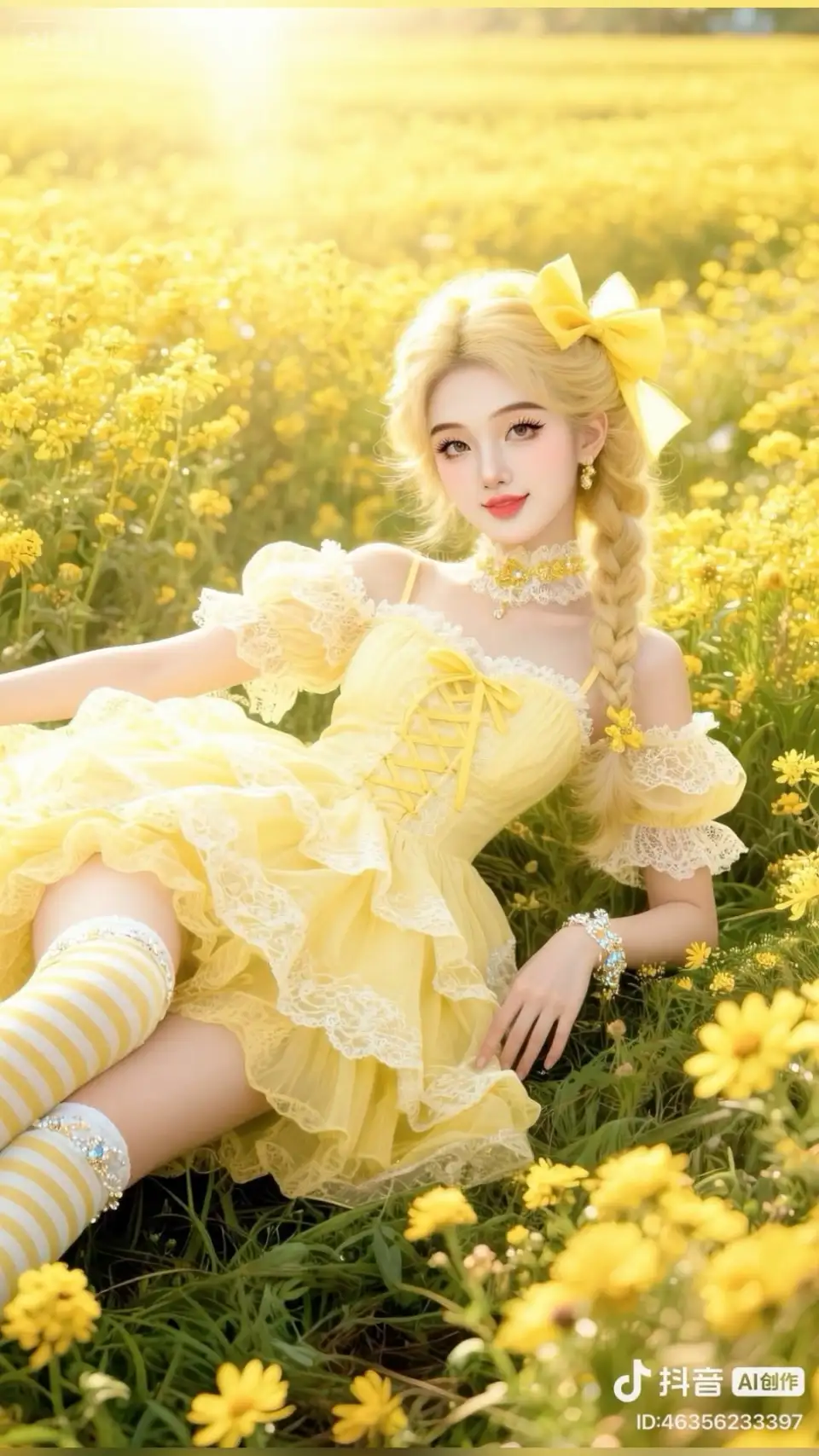 黄花田中的洛丽塔少女