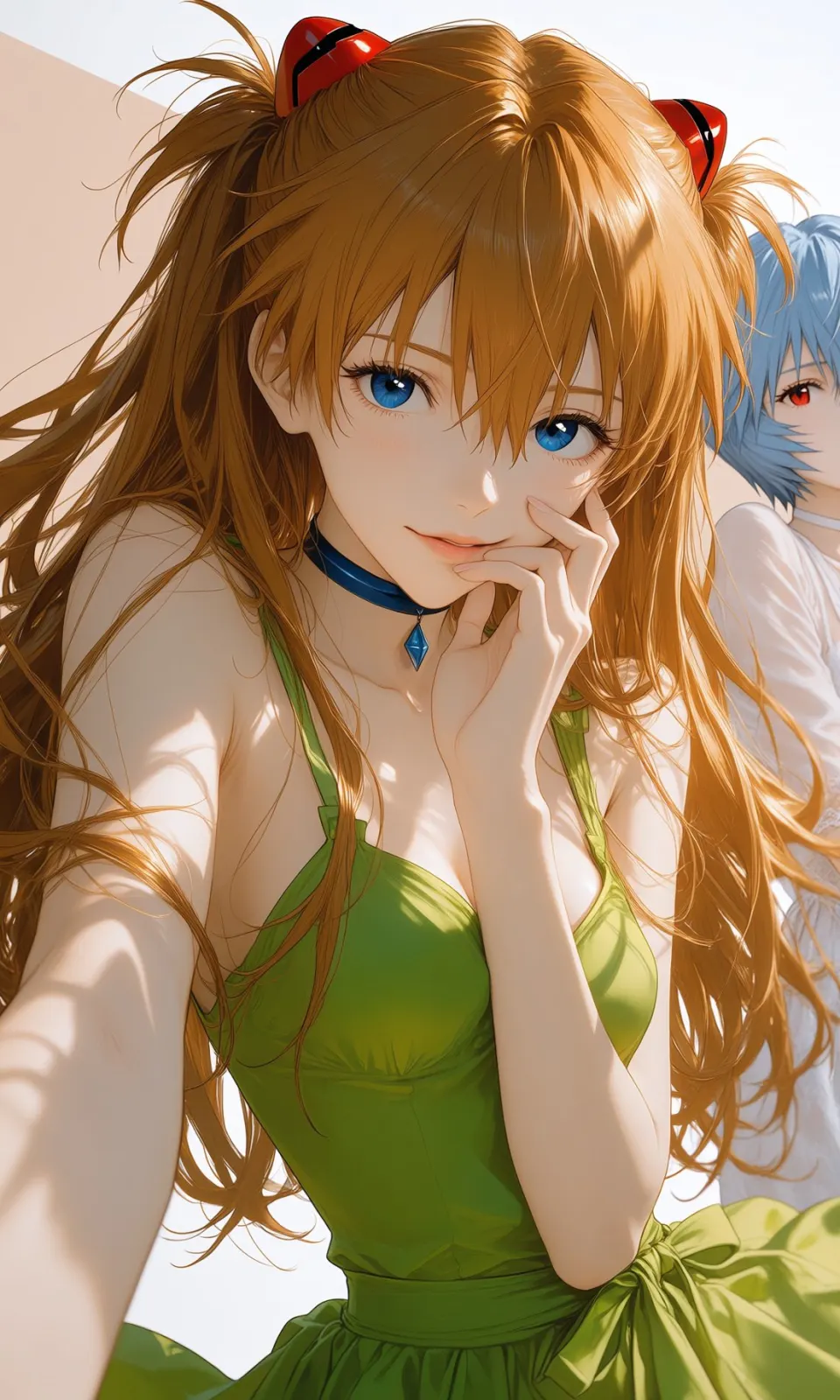 绿裙蓝眸动漫少女