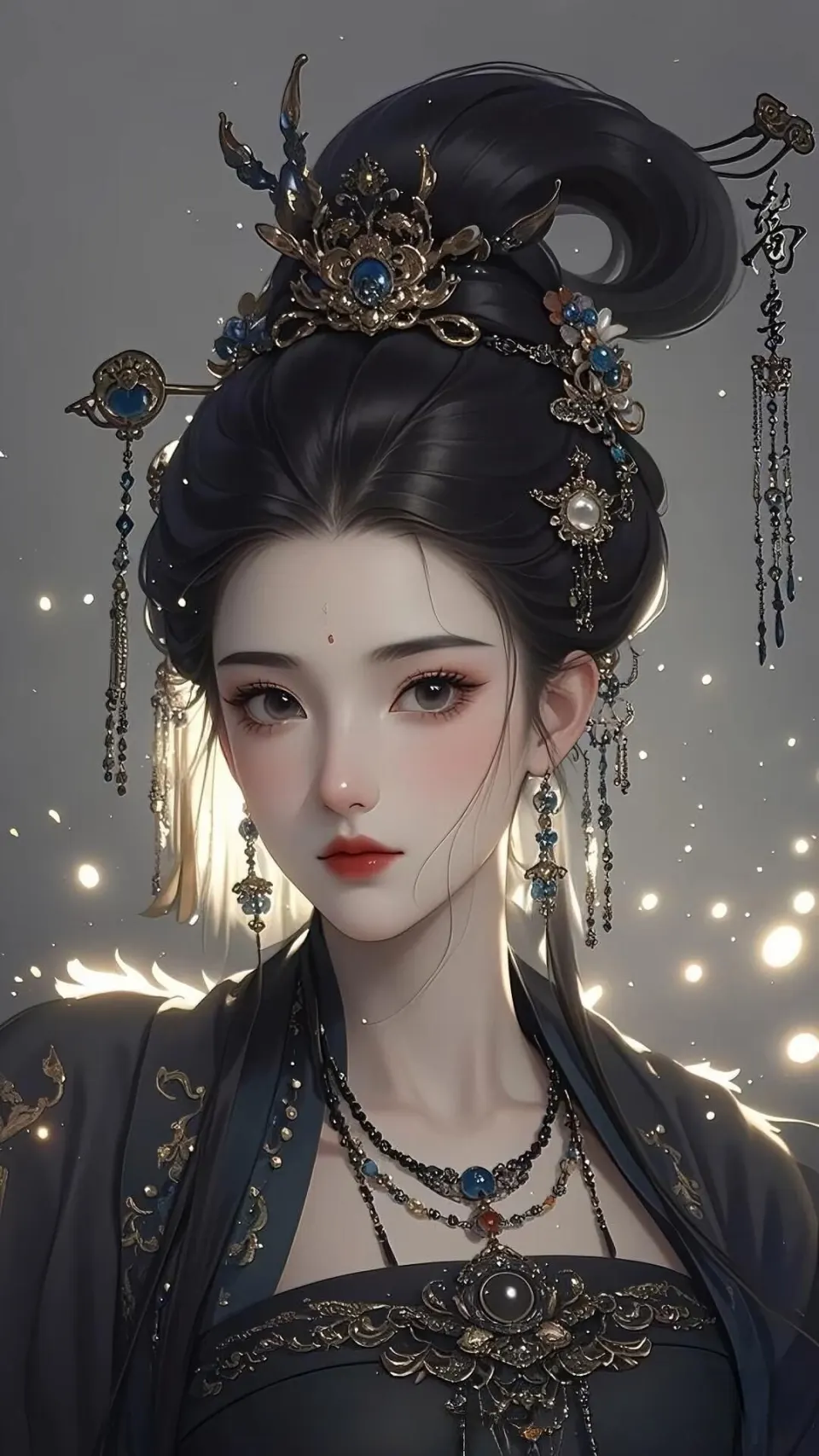 幽蓝华冠古风仕女