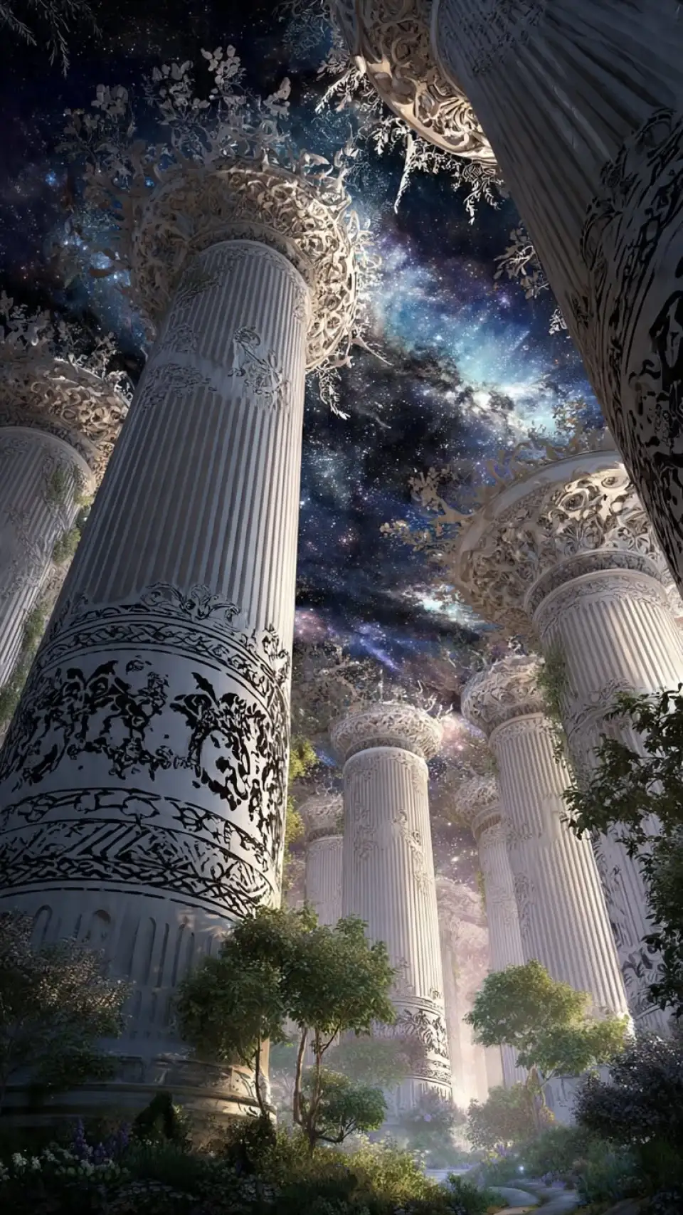 星穹下的古典巨柱