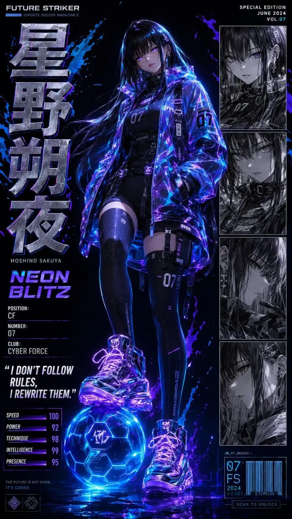 赛博朋克足球少女星野朔夜