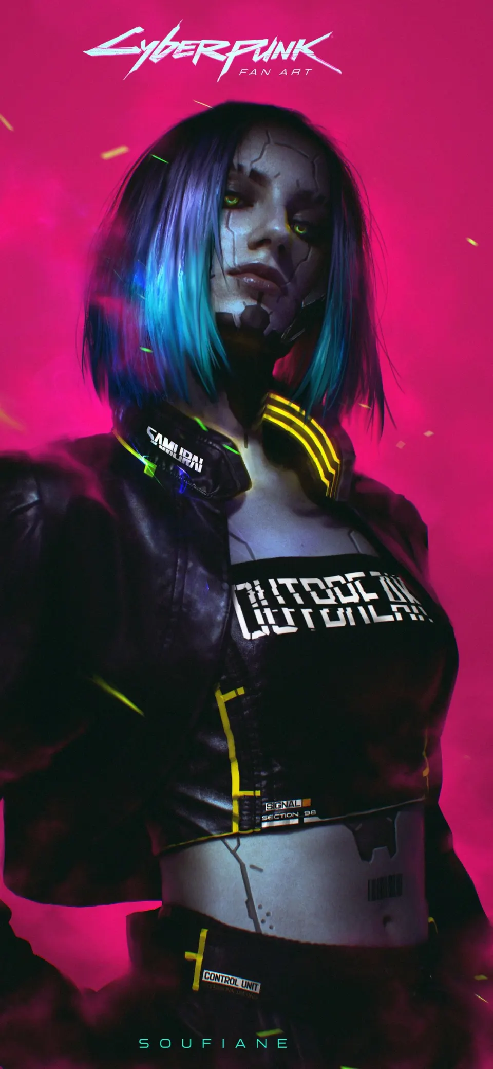 赛博朋克霓虹义体少女