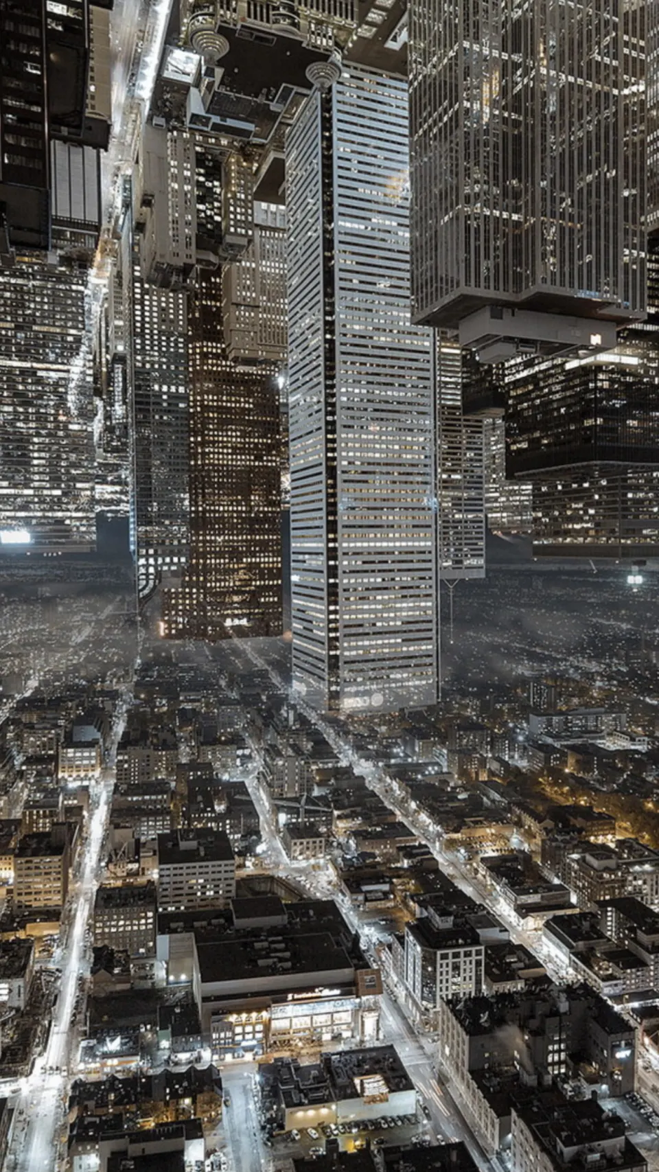 垂直都市：超现实夜景