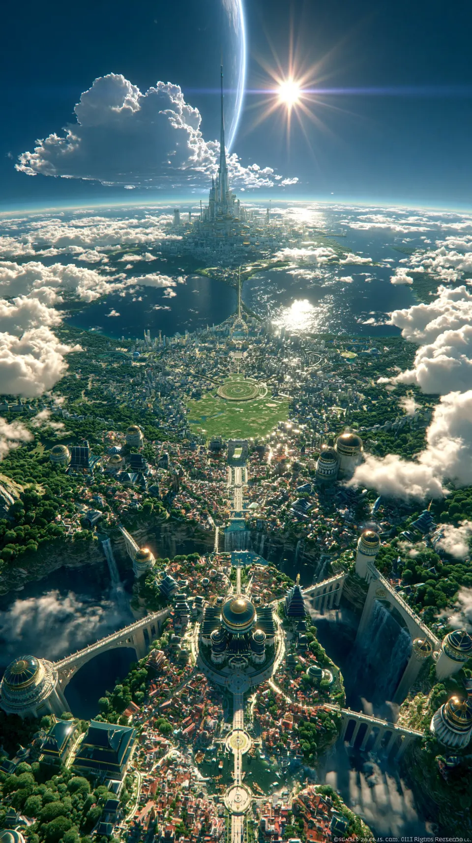 云端之上的未来科幻都市