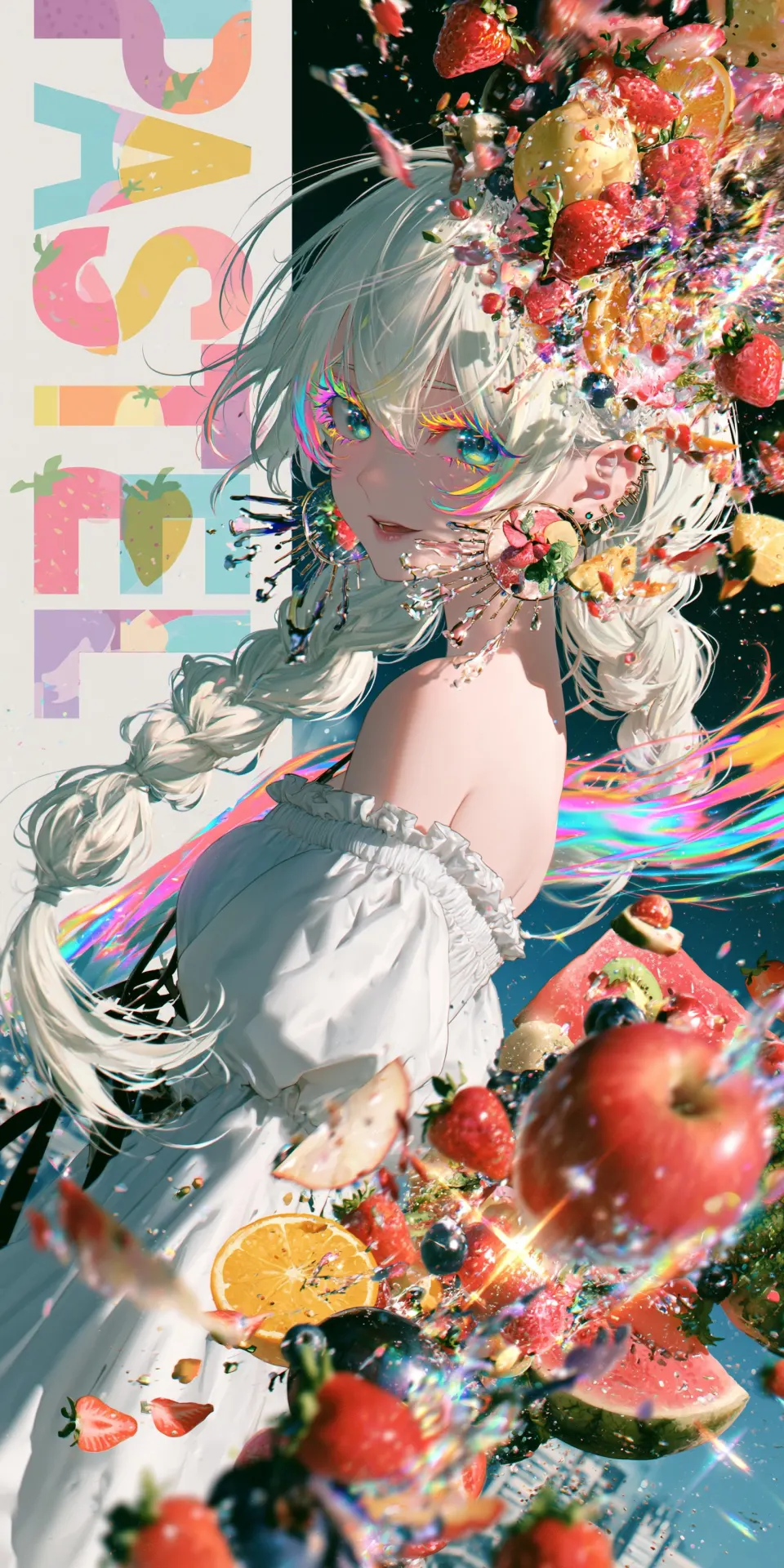缤纷果味少女插画