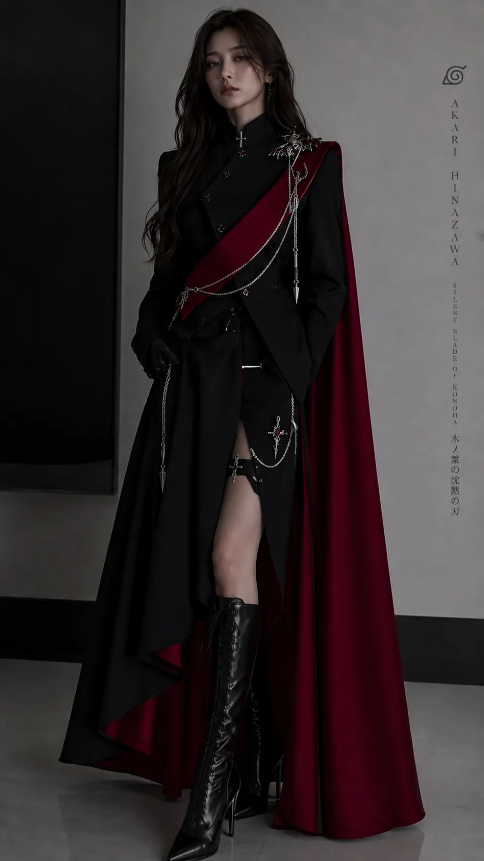 黑红哥特风军装少女