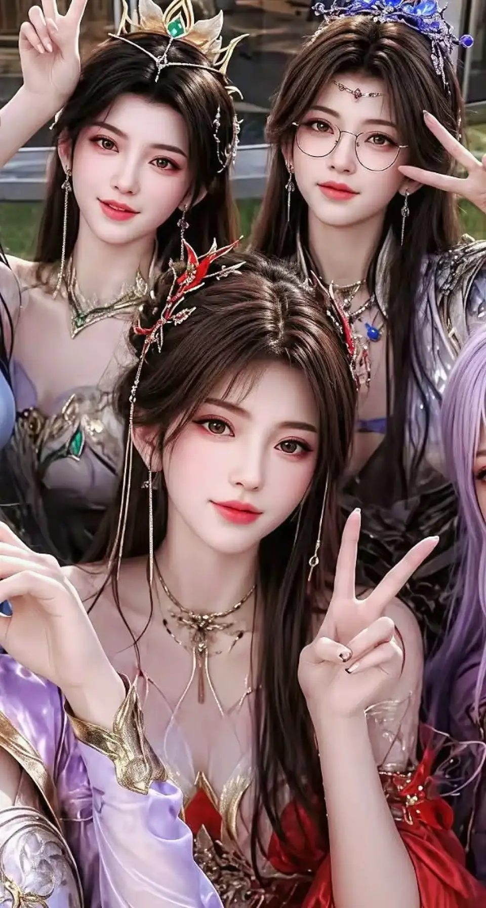奇幻少女合影