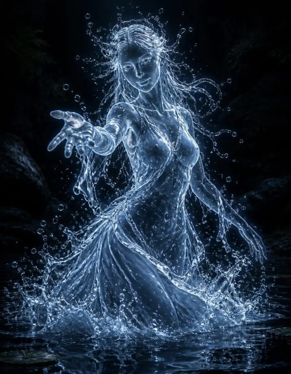 水中冰晶幻想女性