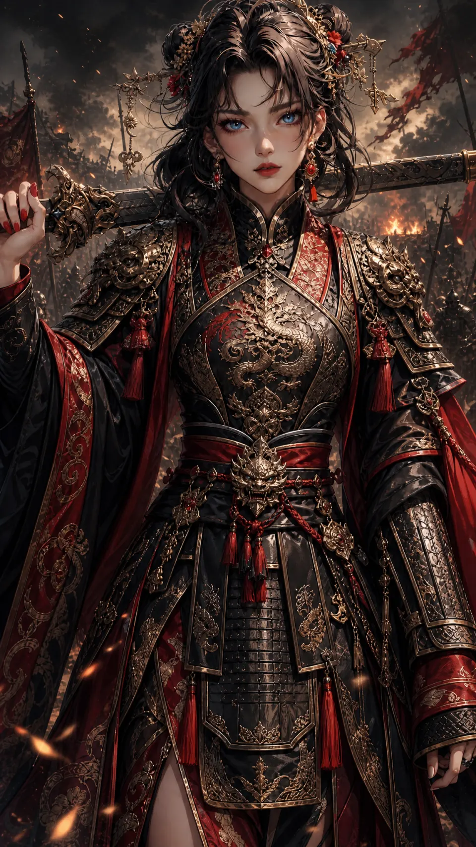 战场中的黑金女将