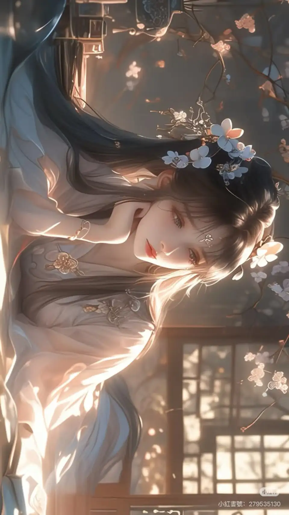 春窗斜照倚花眠