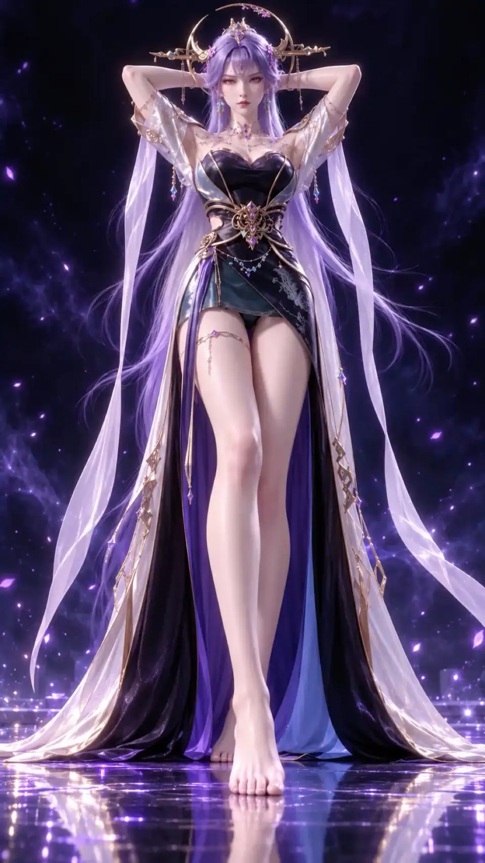 奇幻角色：紫发星空女神角色