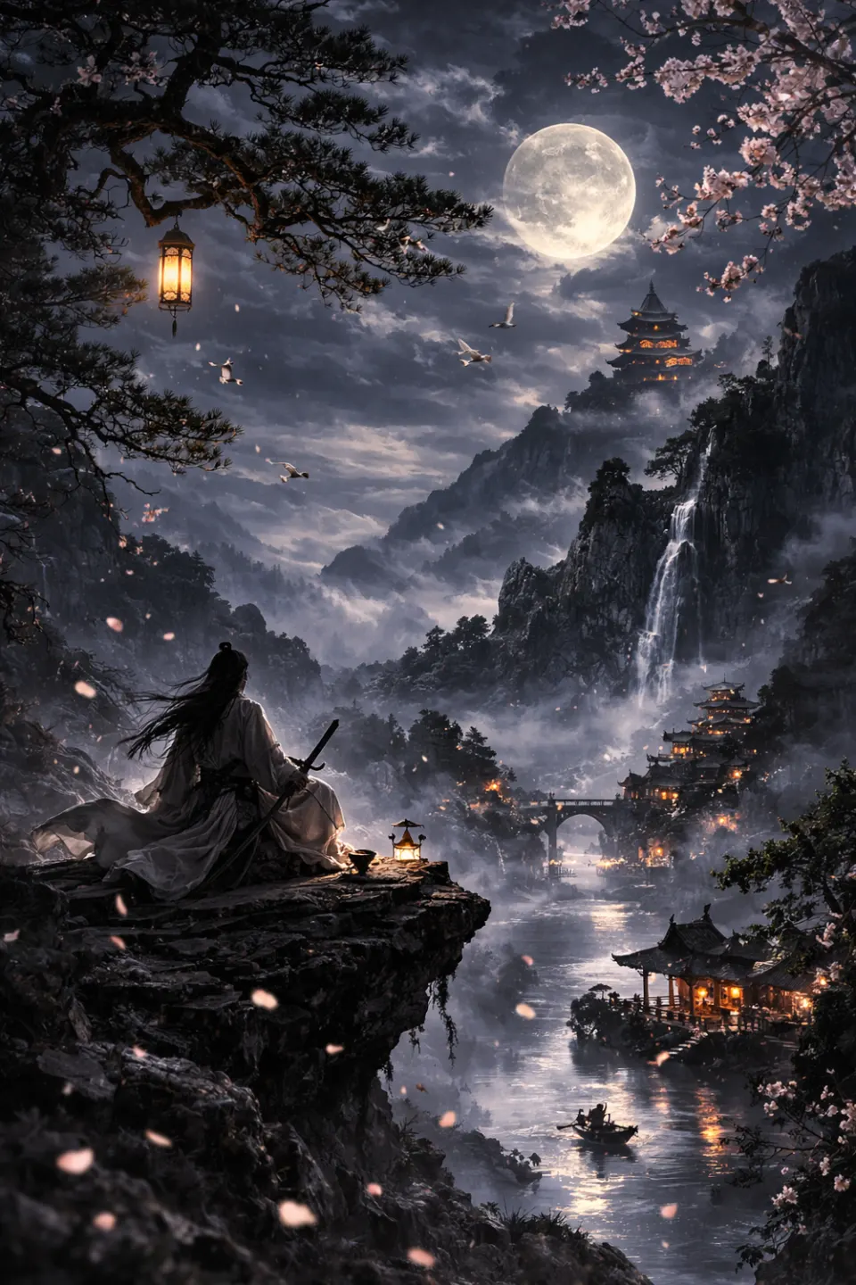 月下山河与剑客