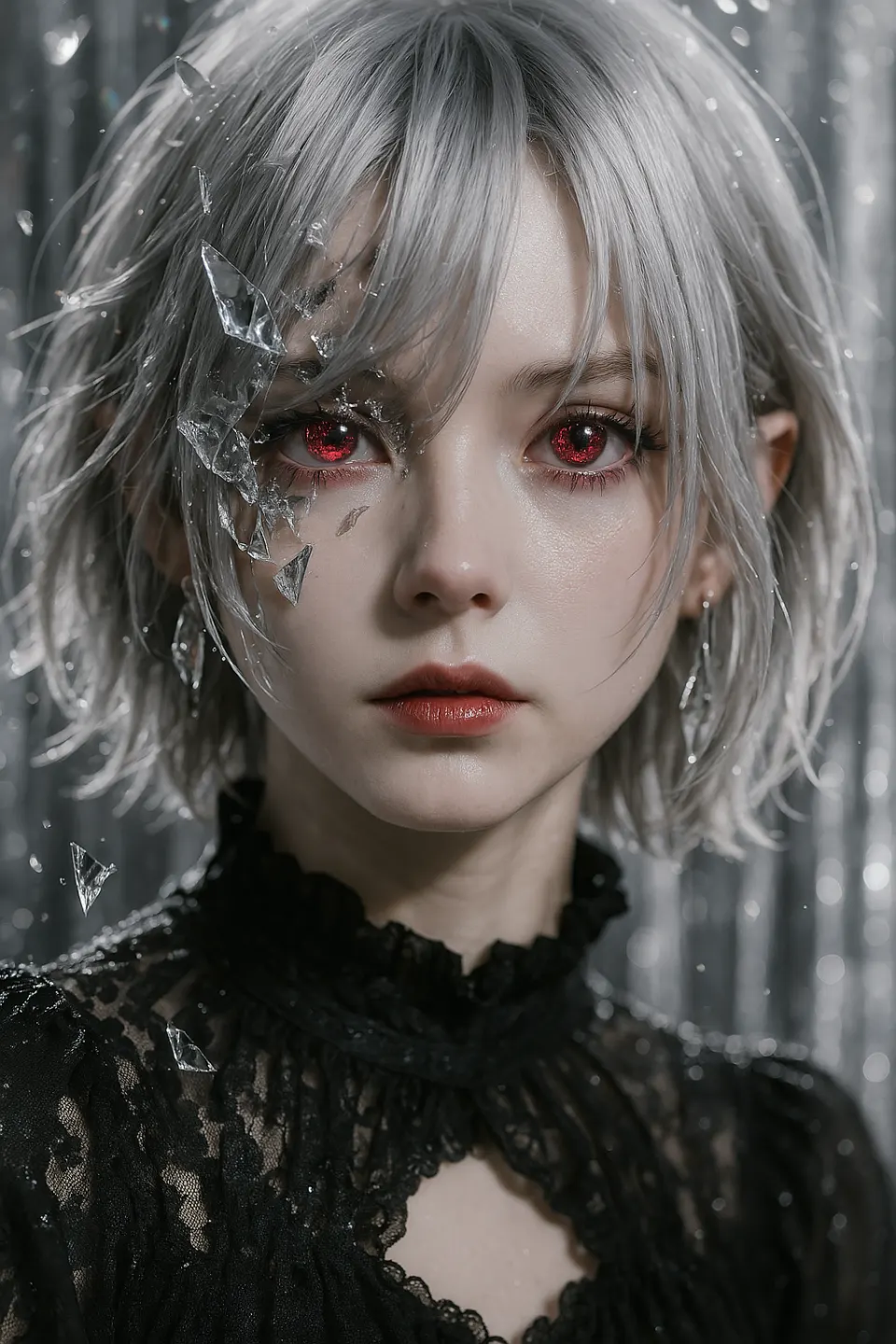 棕发女性角色柔光肖像