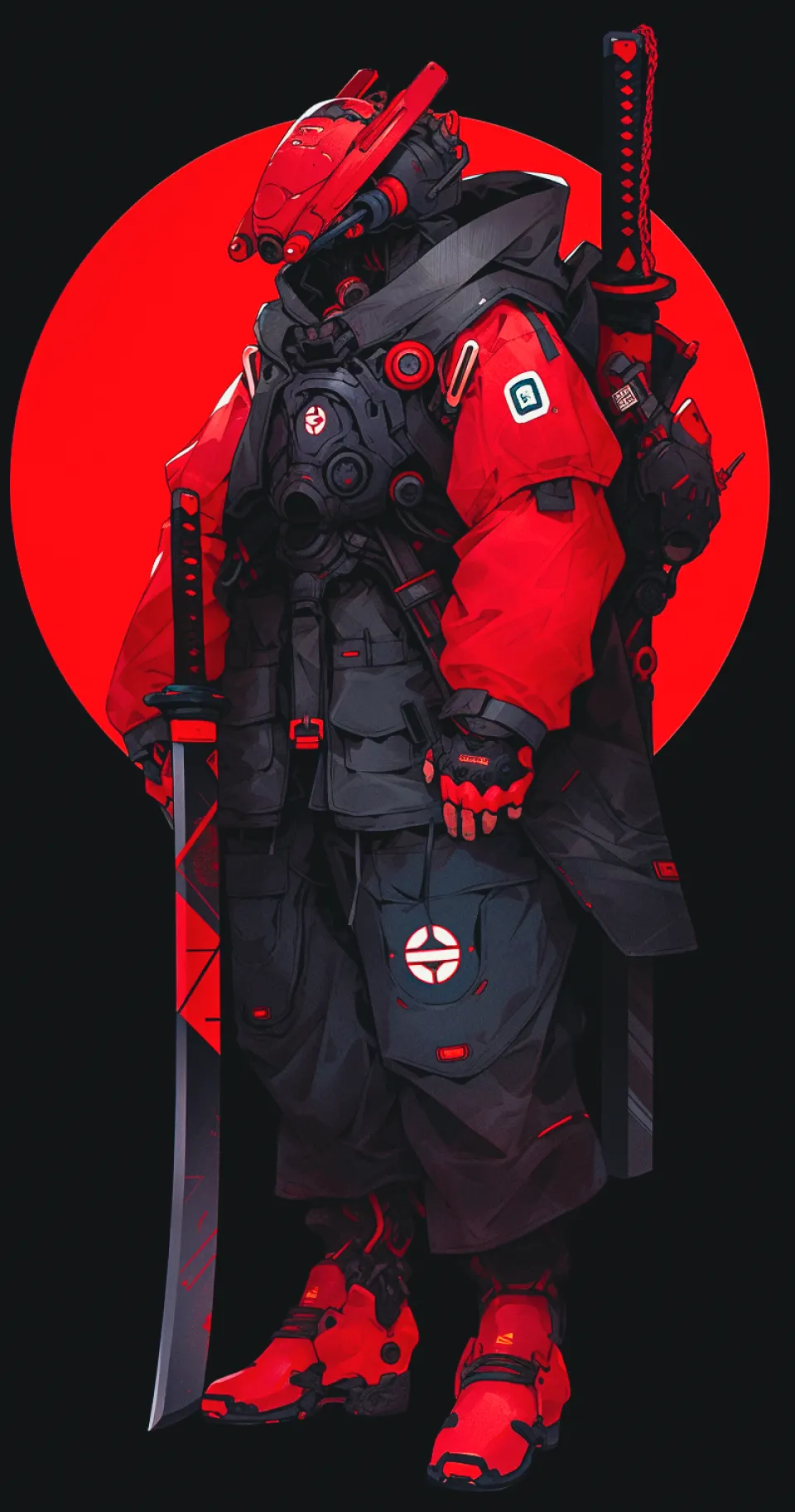 红黑圆环中的装甲武士