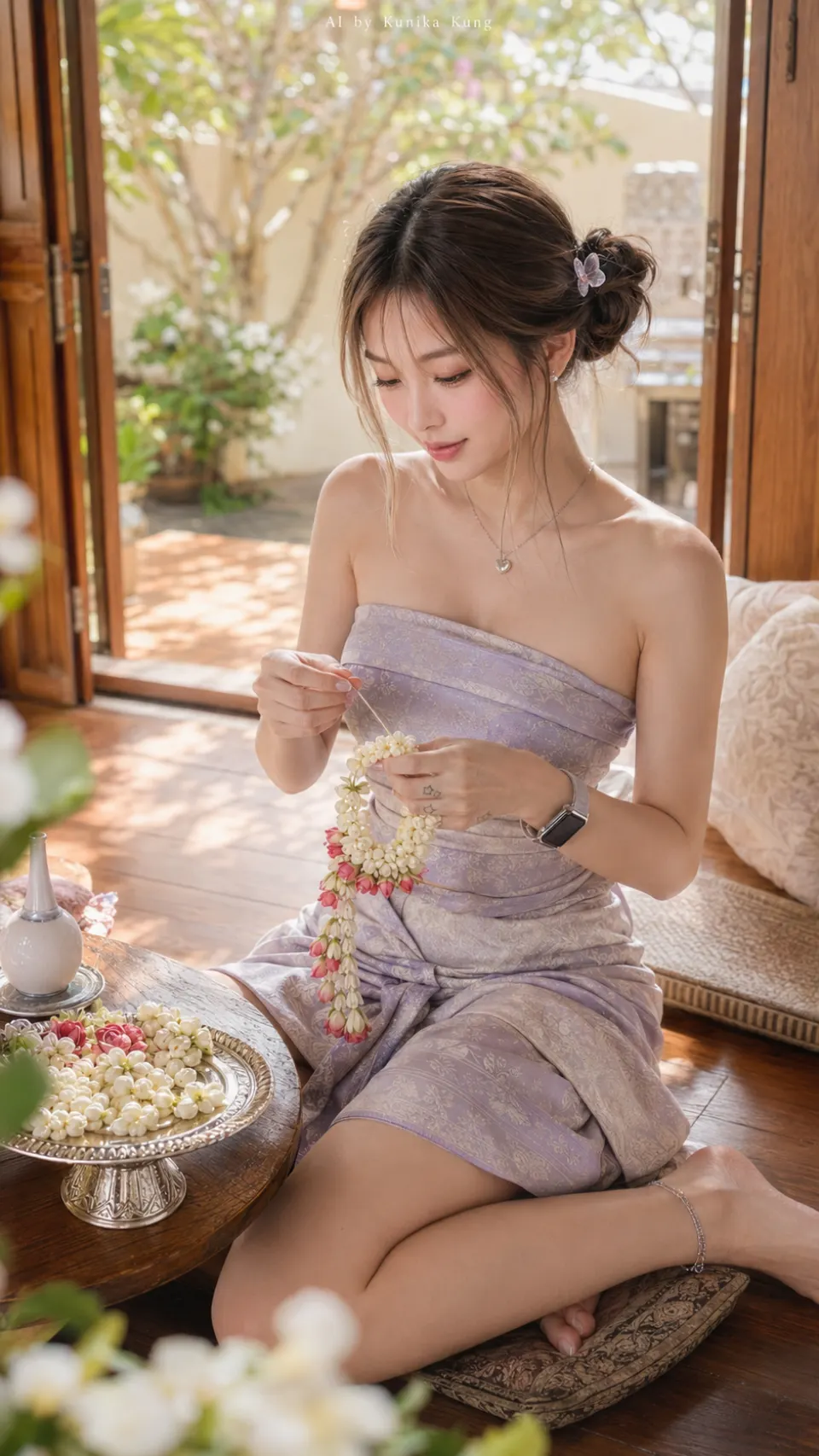 花间紫色礼服女性