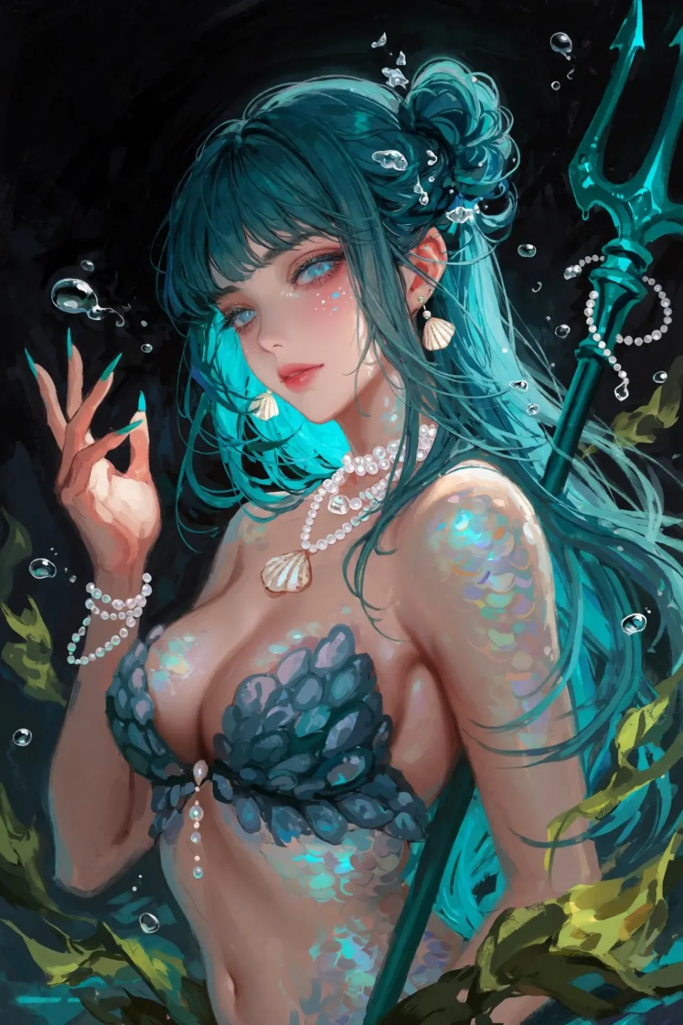 深海持戟人鱼少女