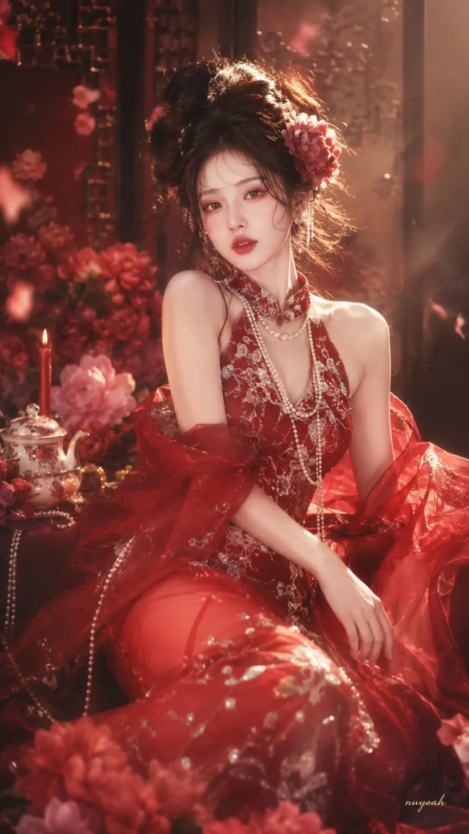红韵繁花·东方古典仕女
