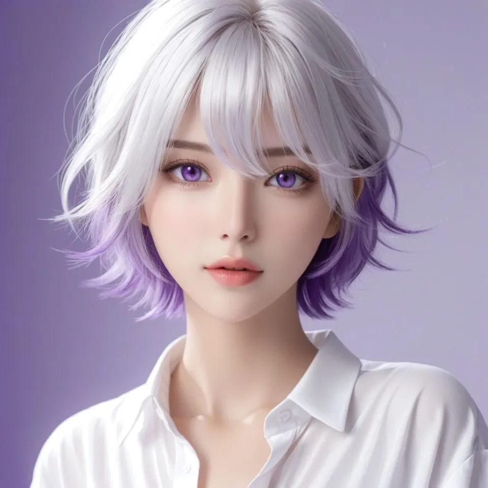 白发紫瞳女性角色
