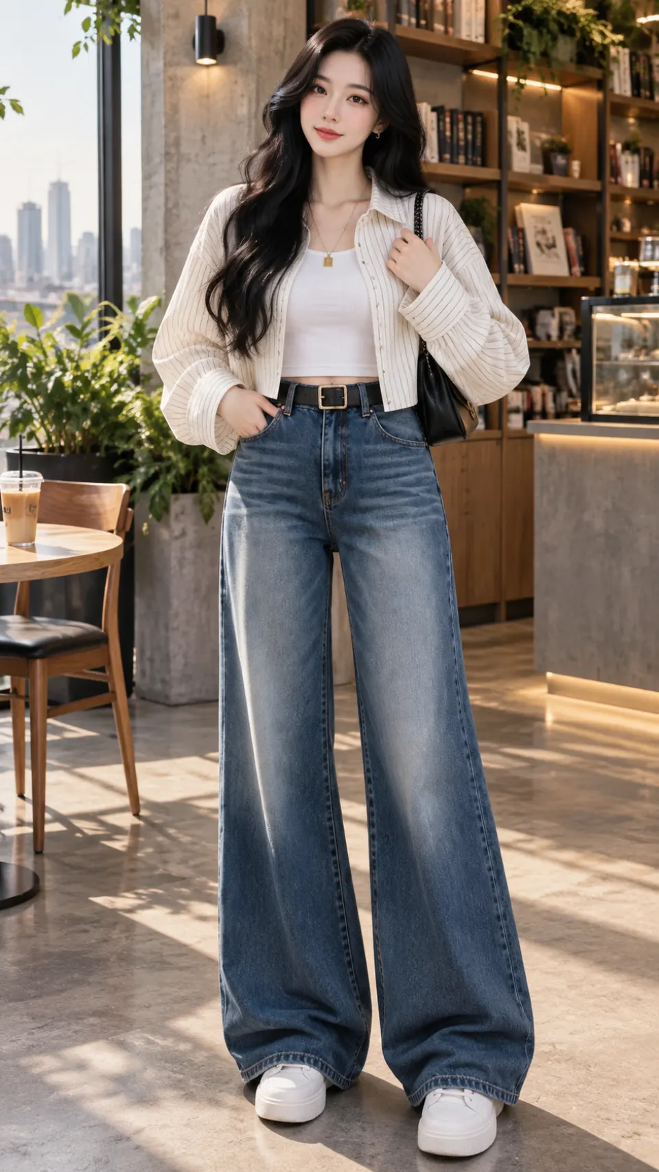 咖啡馆中的休闲女性