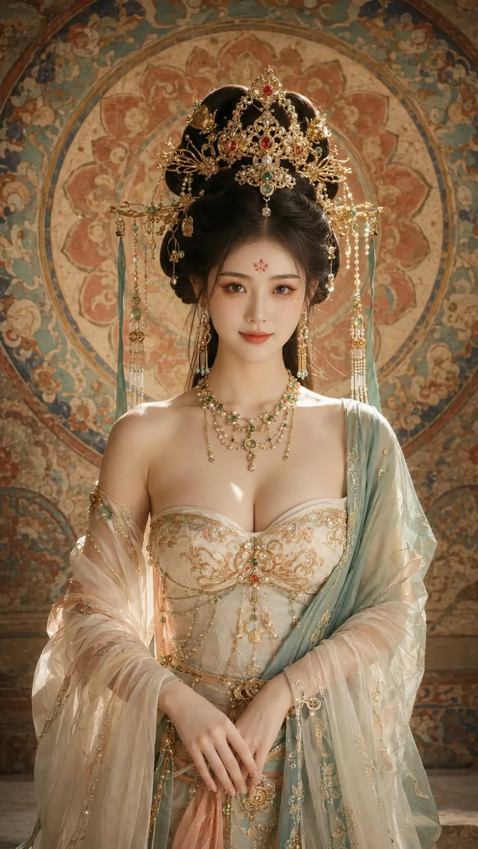 敦煌风韵：华冠金饰古典仕女