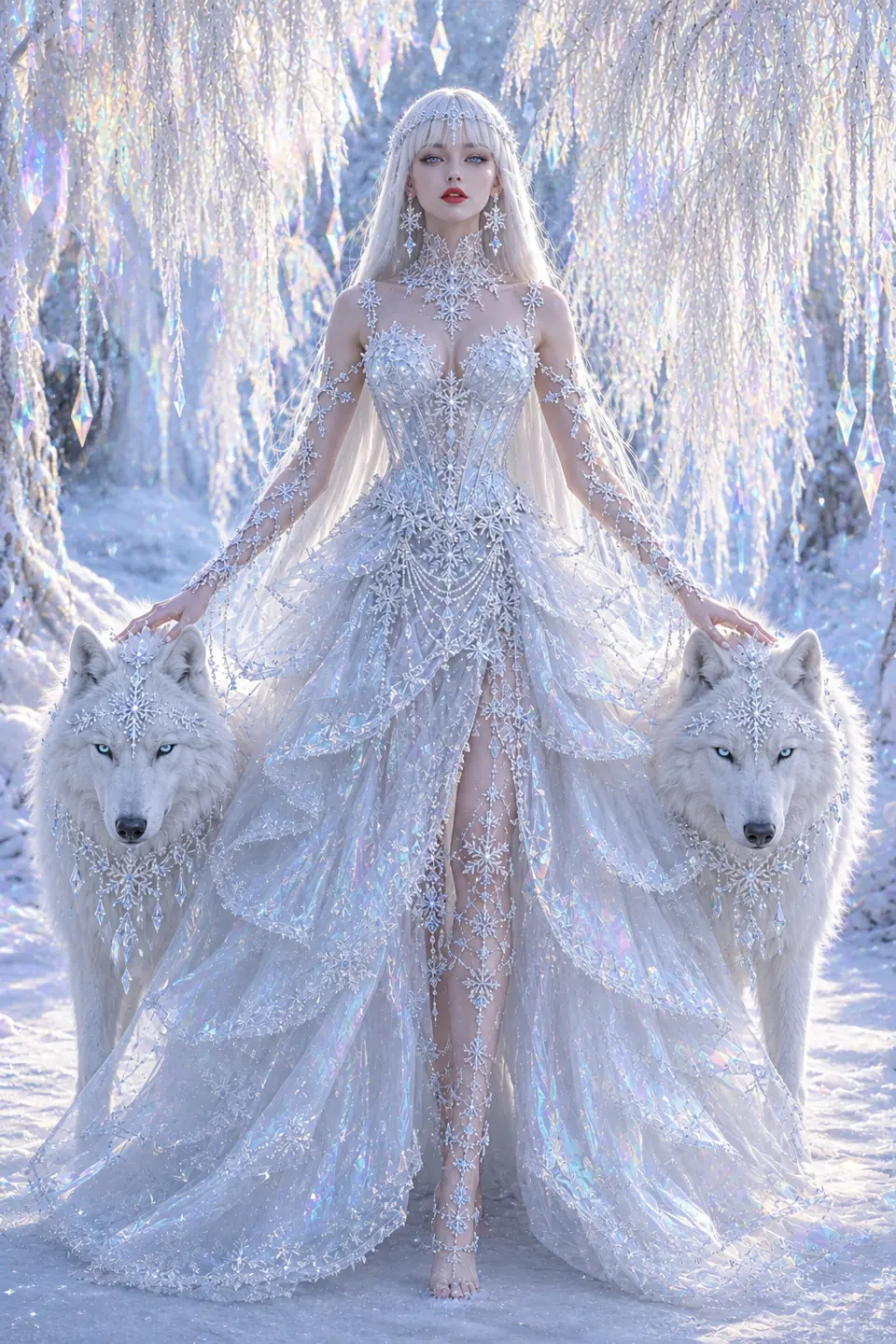 冰雪女王与白狼