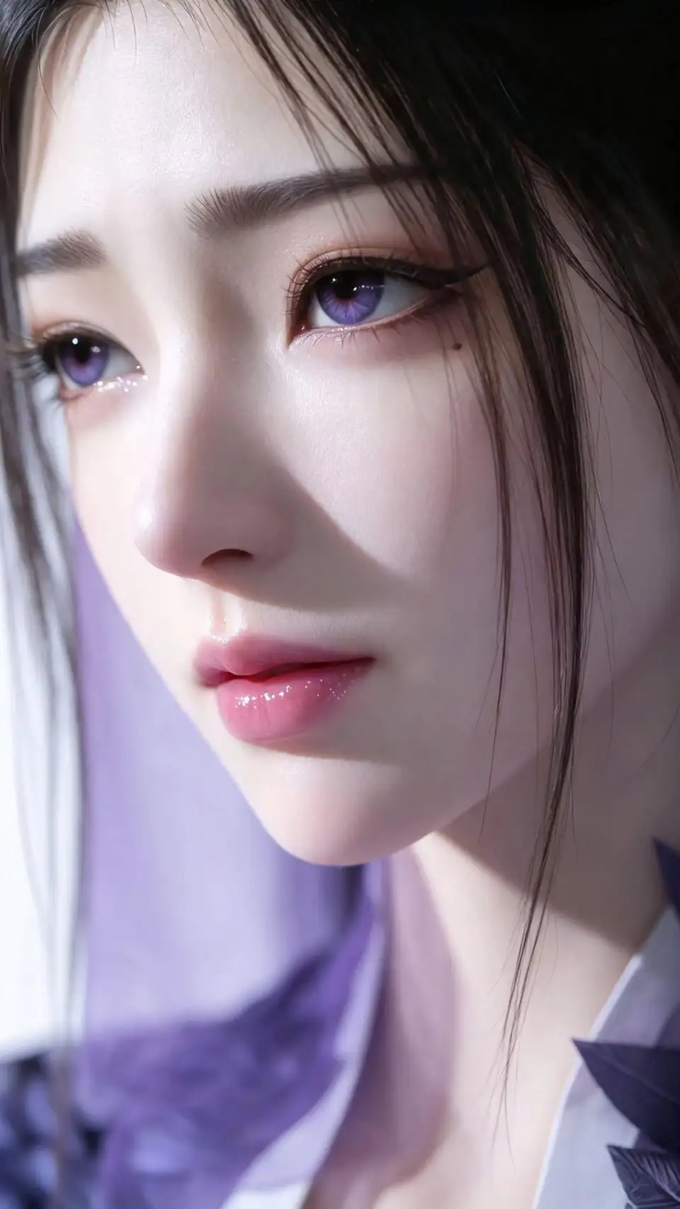 紫眸少女面部特写