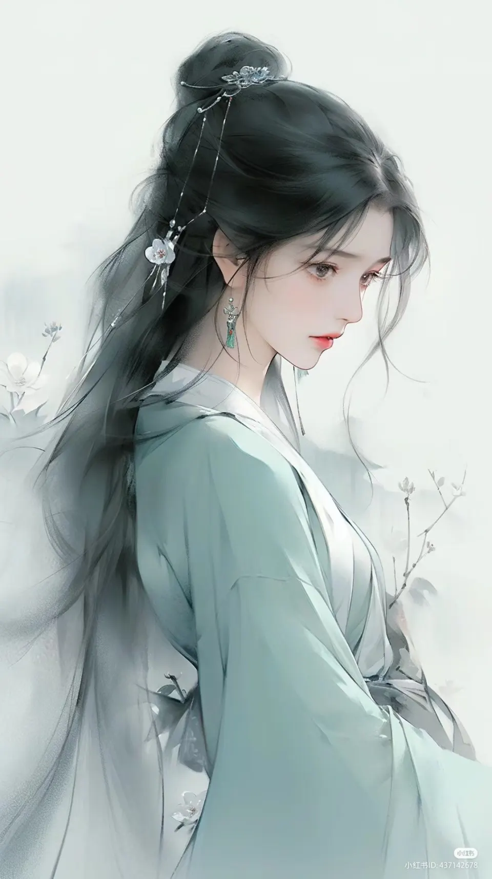 青衫流云古风仕女