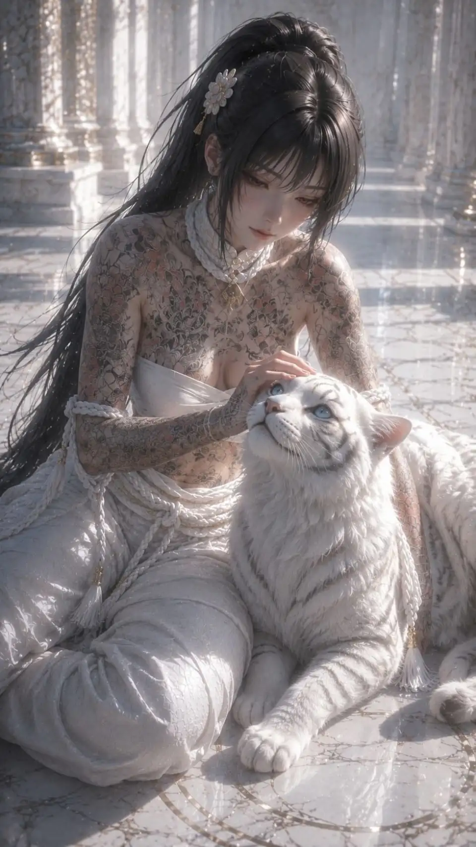 白虎与纹身少女